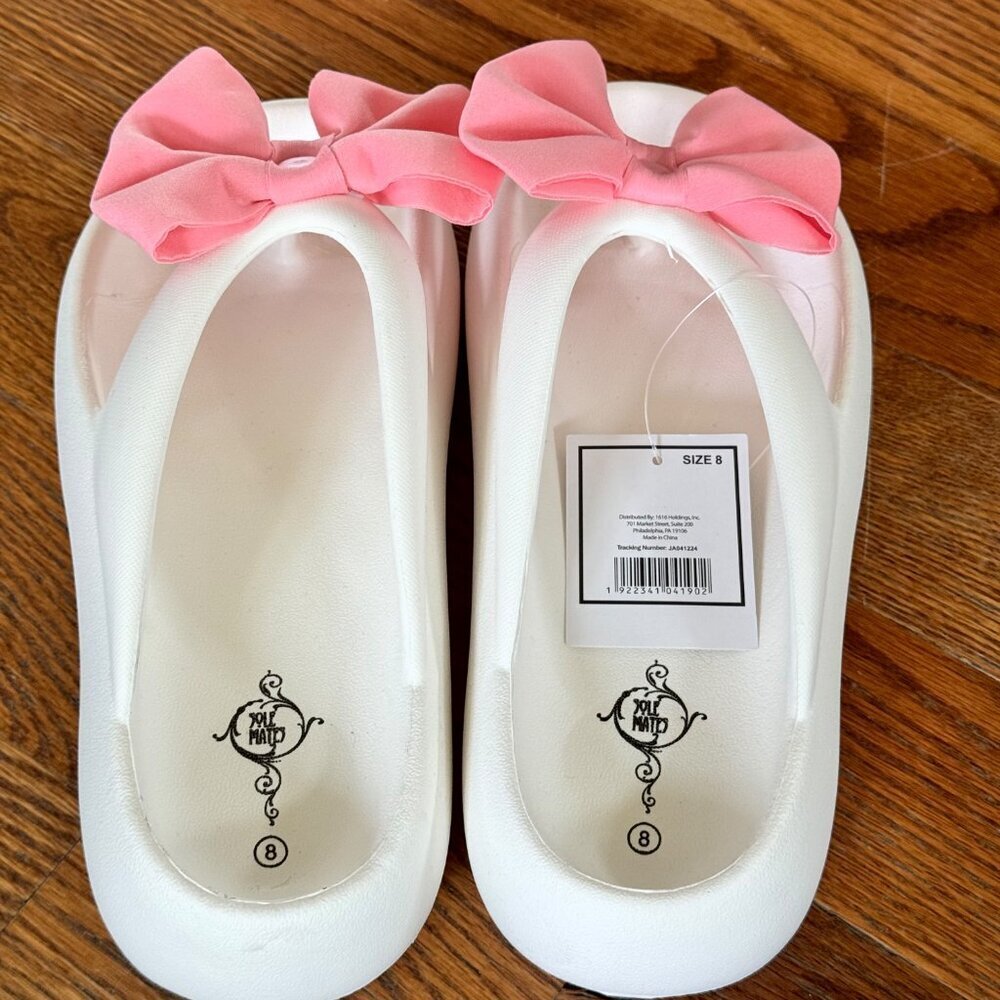 Pink Bow Ladies Eva Flip Flops NWT sz(8)